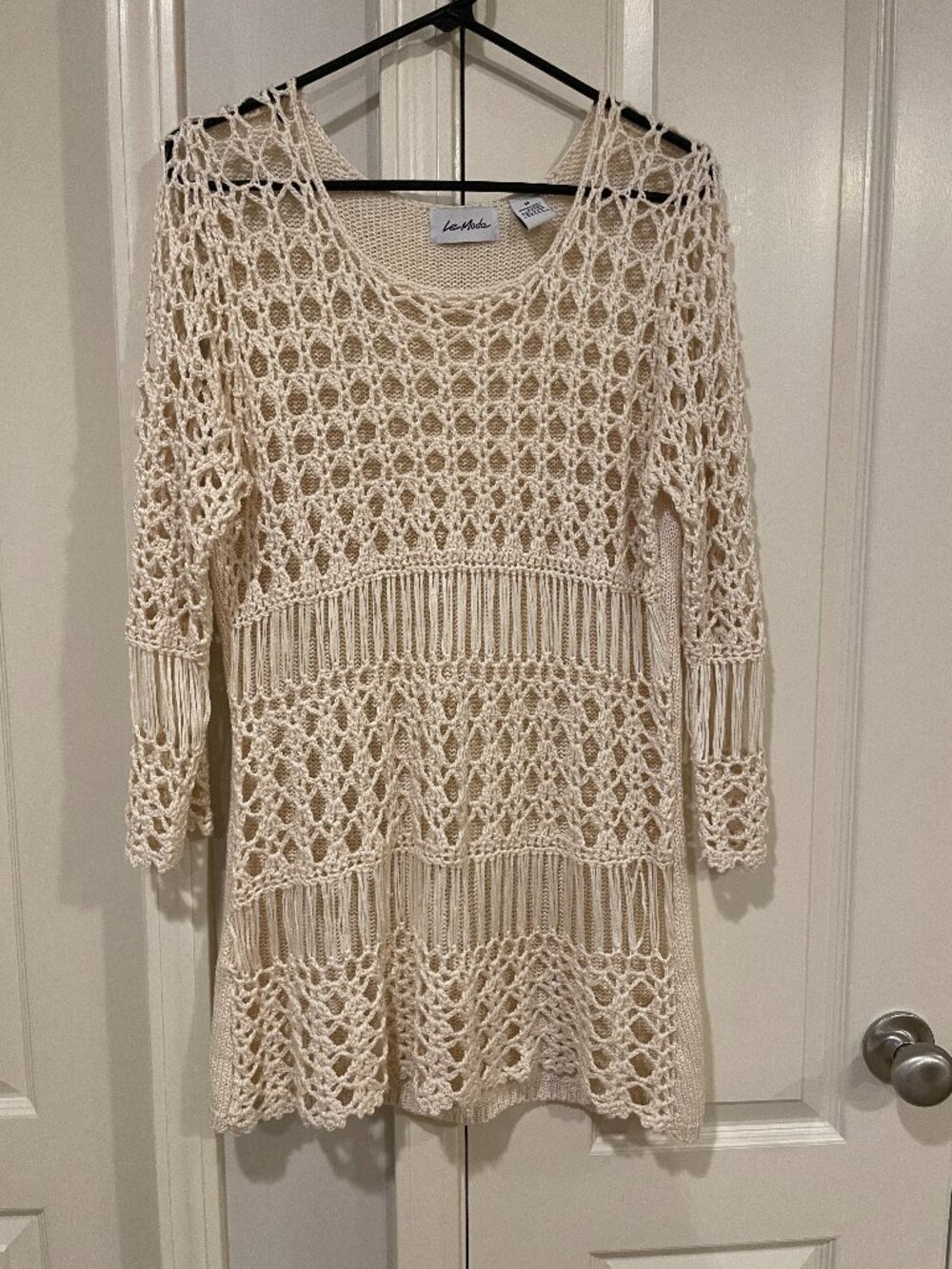 Le Moda  Crochet Sweater Womens Top M